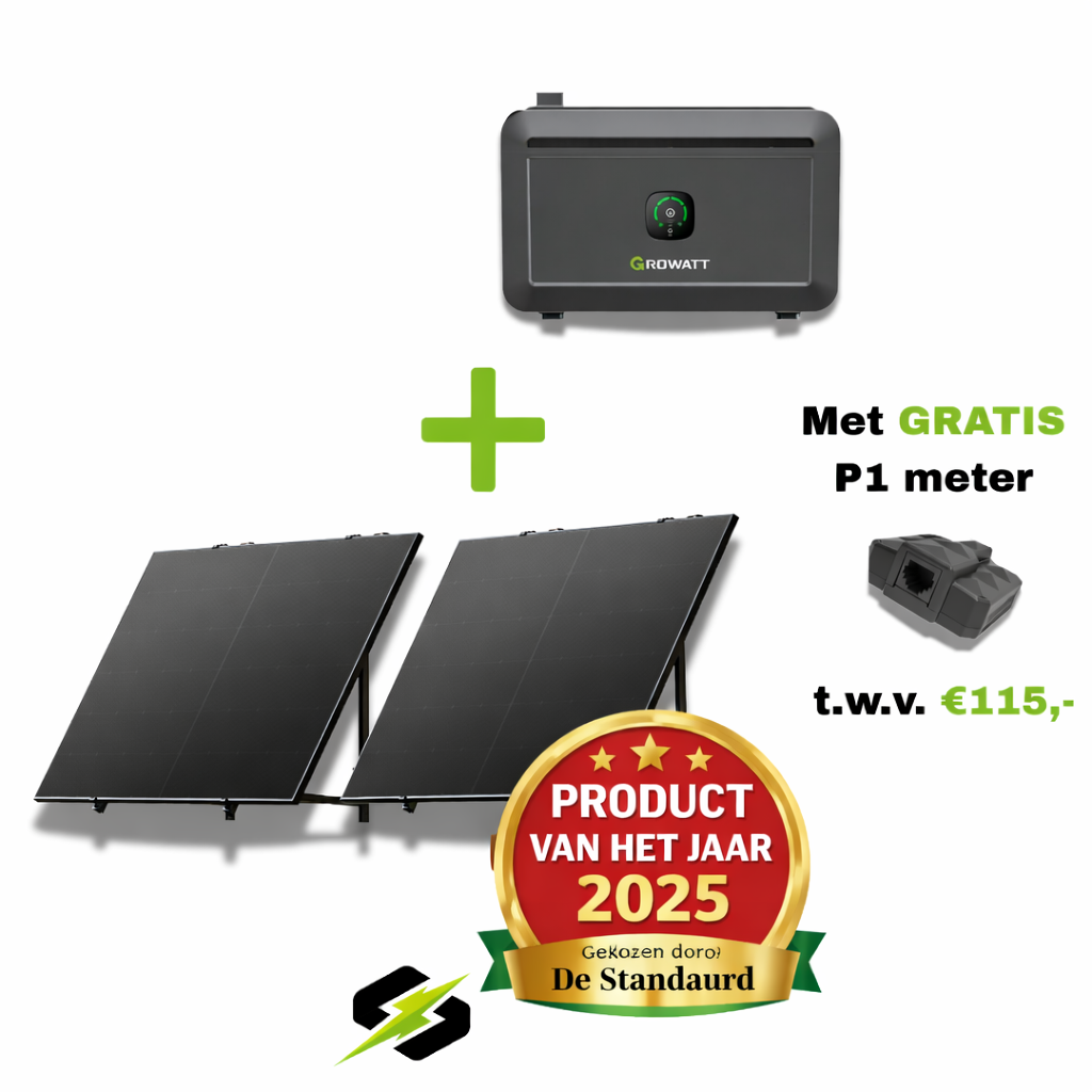 PLUG & PLAY ZONNEPANELEN SET + BATTERIJ
