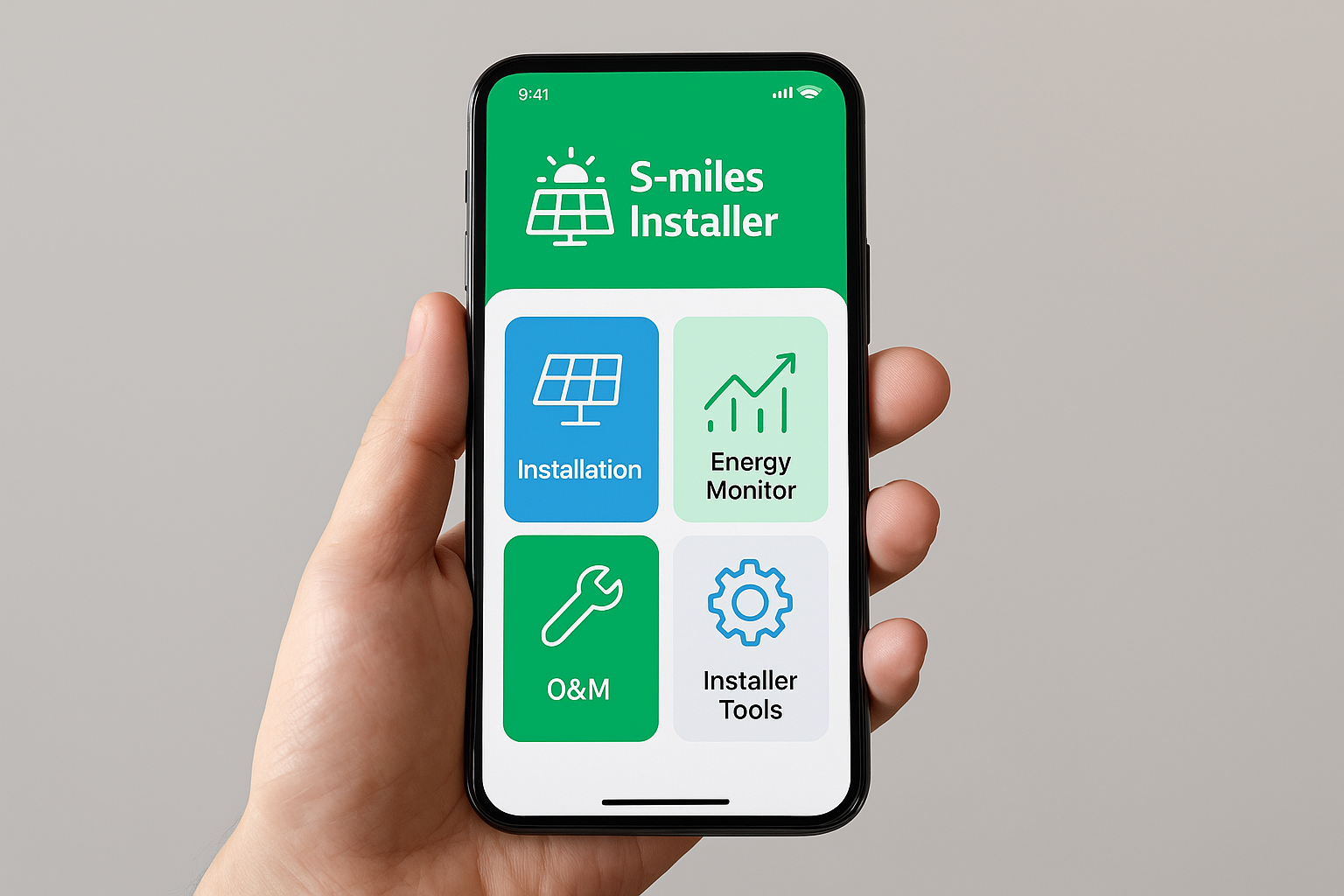 ik wil dus een smartphone waarin de app van de s-miles installer openstaat