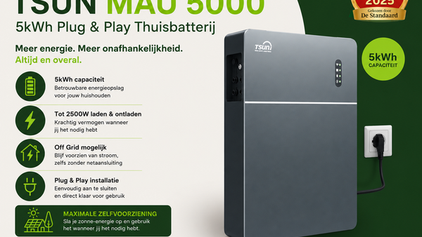 De TSUN MAU5000 komt eraan: onze nieuwe Plug & Play thuisbatterij