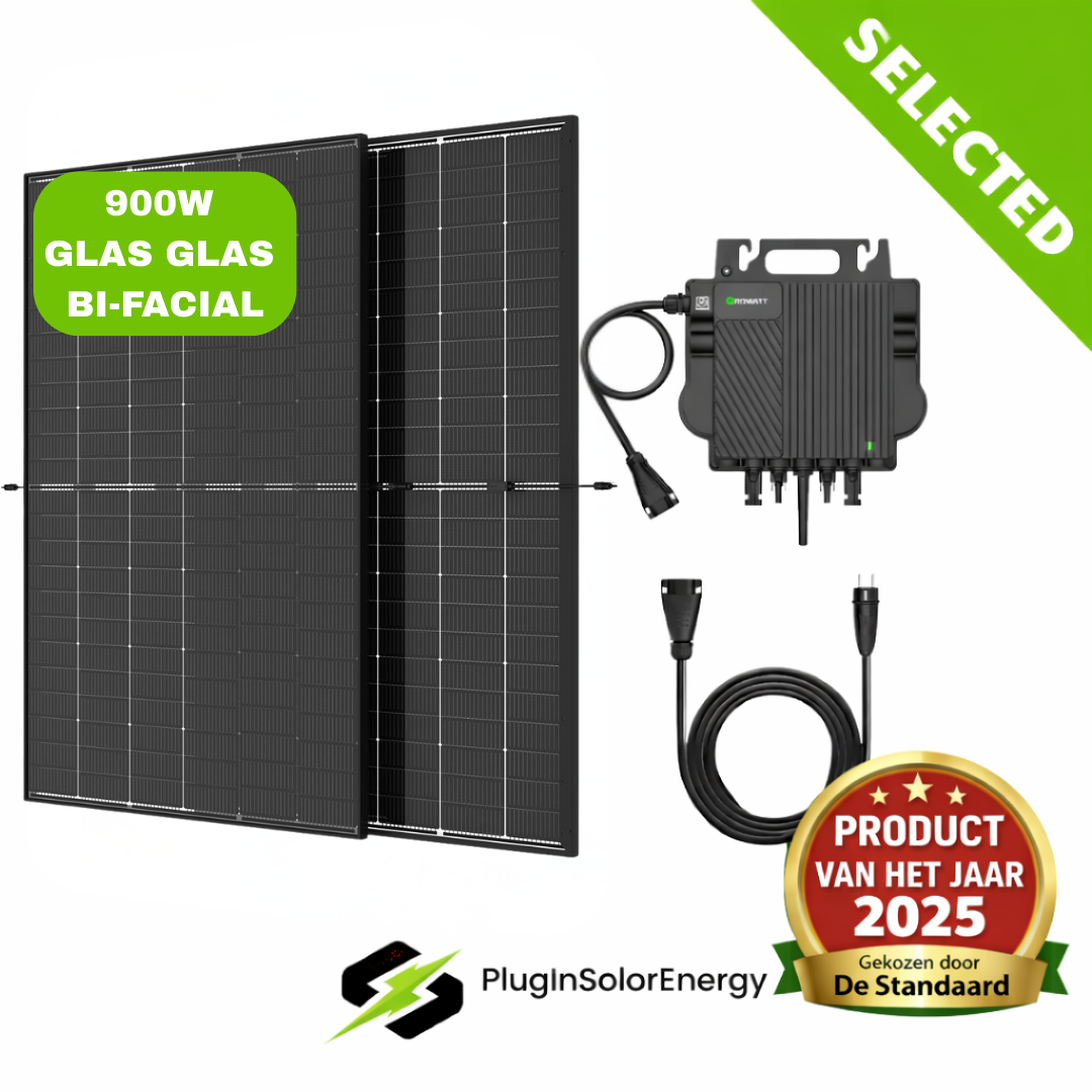 PLUG & PLAY ZONNEPANELEN SET  2 PANELEN - 900 WP SELECTED